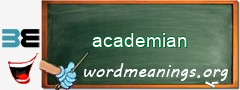 WordMeaning blackboard for academian